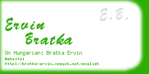 ervin bratka business card